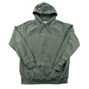 Seek Discomfort Sage Green Embroidered Logo Pullover Hoodie Sweatshirt Men XL